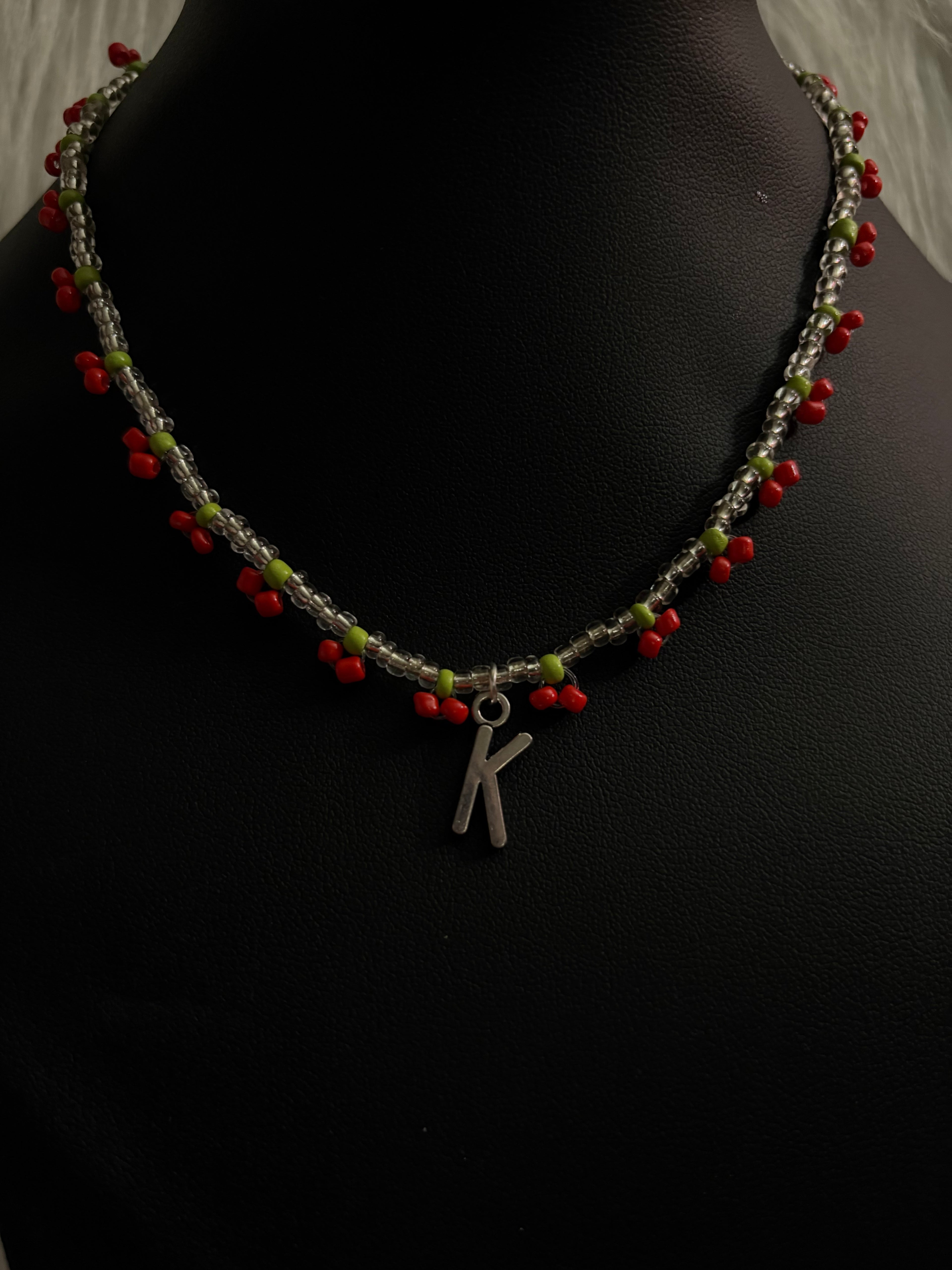 Initial Cherry Necklace