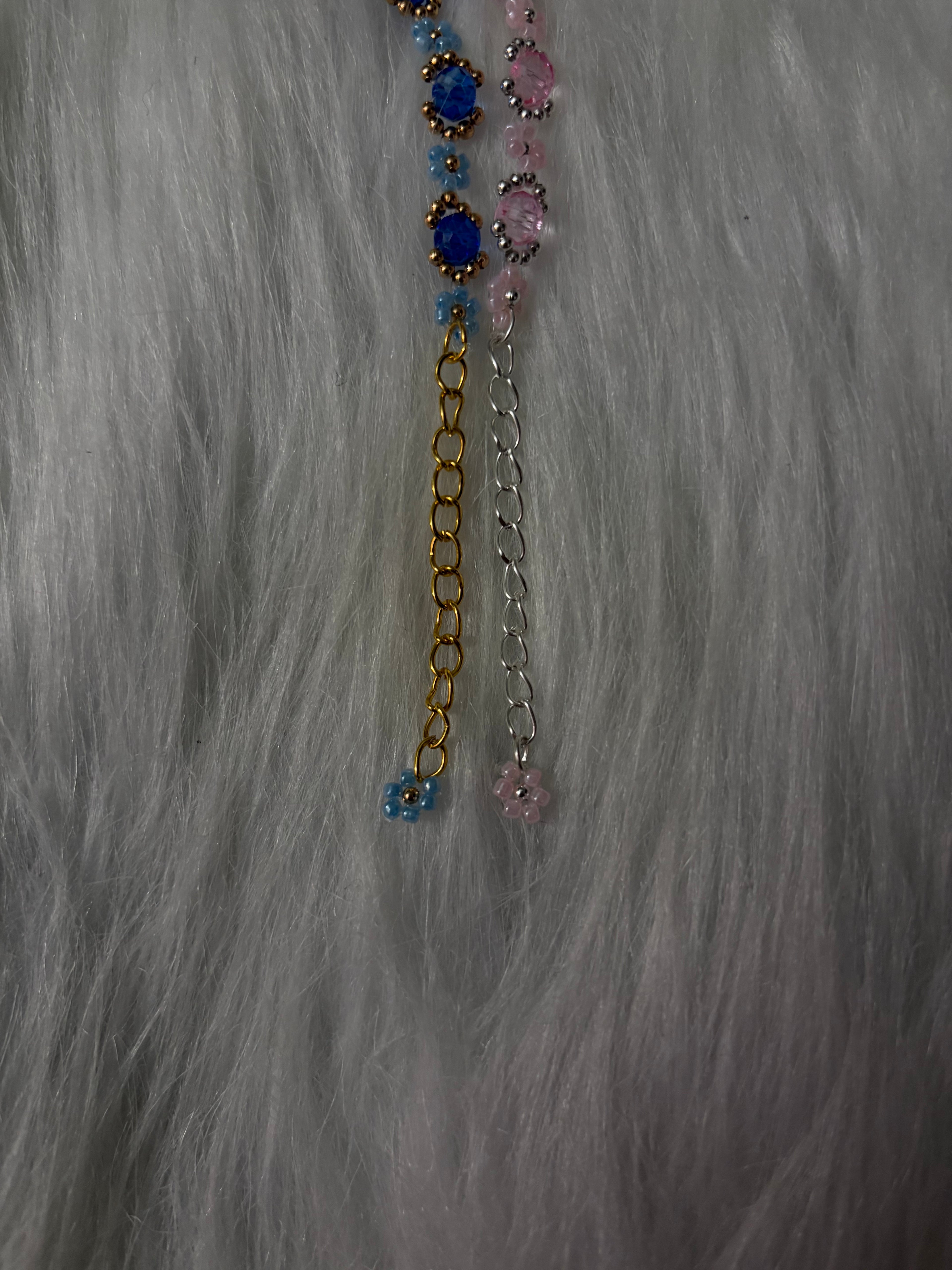 Royal Blue & Light Pink Daisy Bracelets