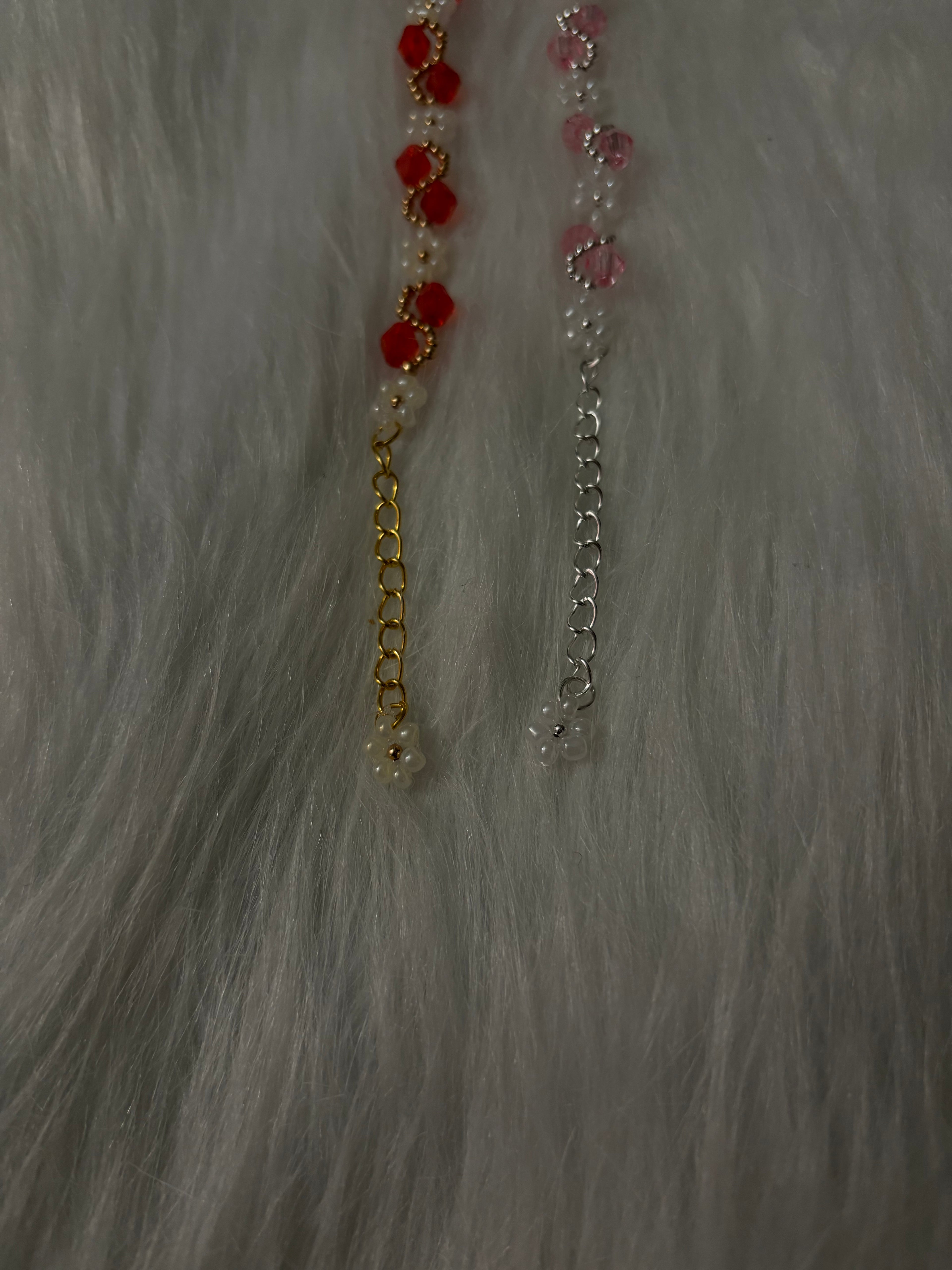 Red & Pink Daisy Bracelet